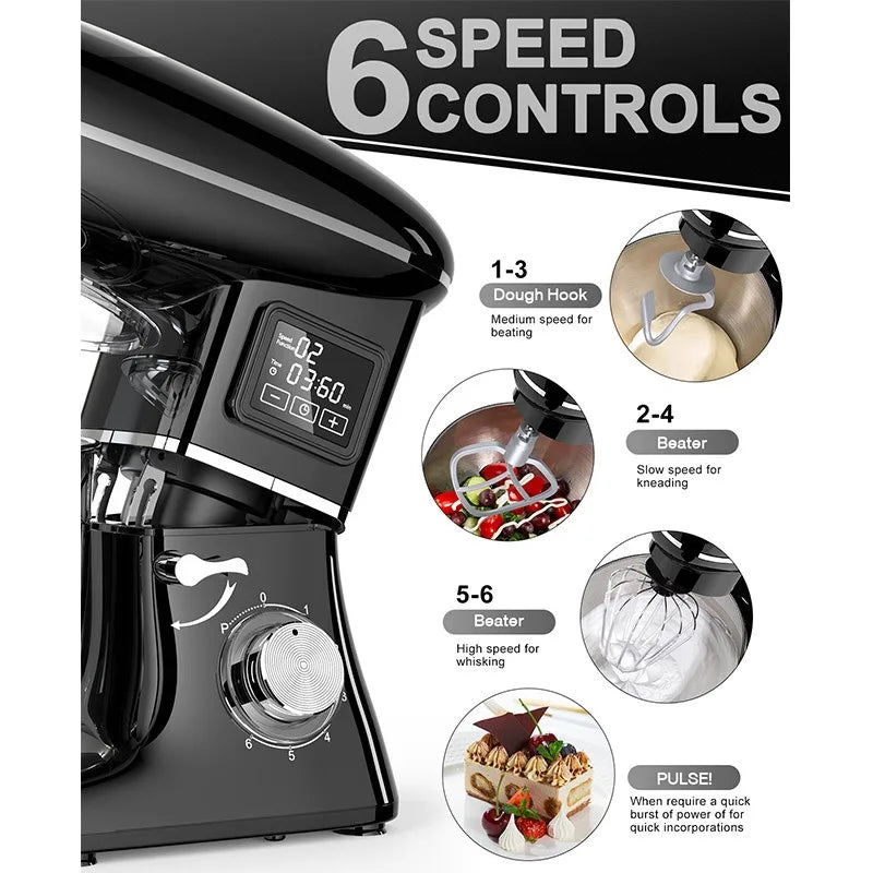 220V Powerful Stand Mixer Electric Blender Household Automatic Timing Hair Noodles Flour-Mixing Machine Commercial stand mixer