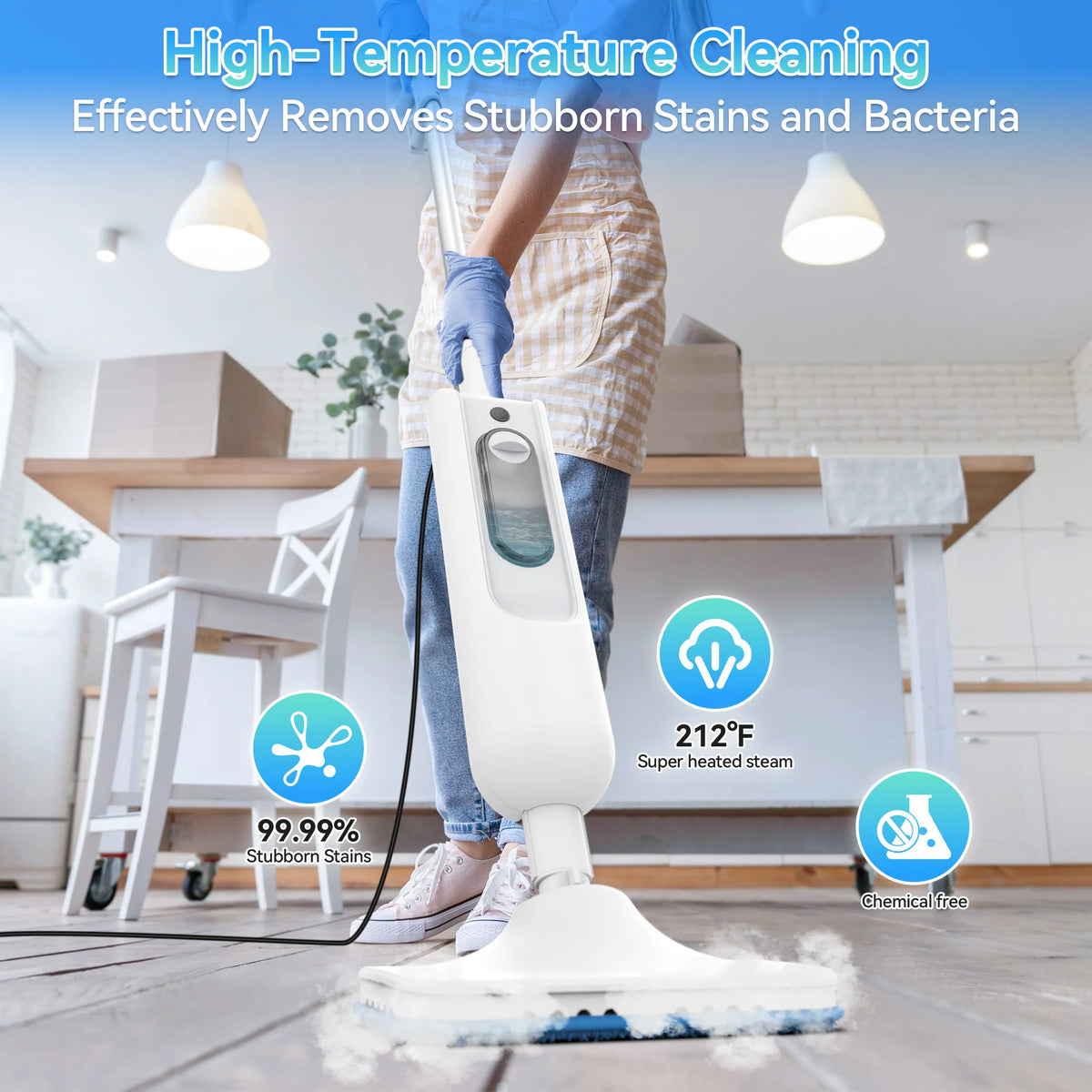 INSE 6-in-1 Steam Mop for Hard Floor Carpet & Kitchen