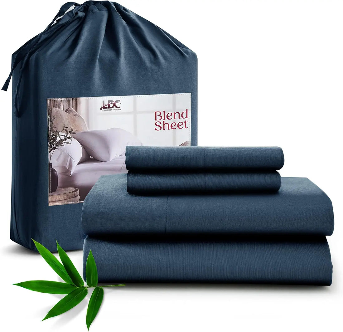 Lux Decor Bedsheet Set, Rayon Derived from Bamboo, Breathable &amp; Soft, Hotel Luxury Silky Bedding