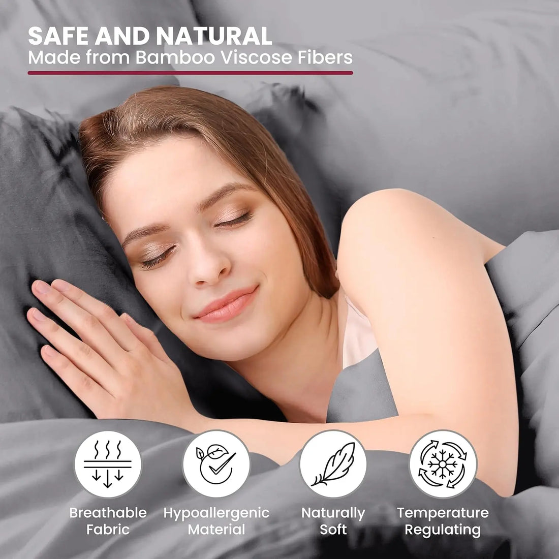 Lux Decor Bedsheet Set, Rayon Derived from Bamboo, Breathable &amp; Soft, Hotel Luxury Silky Bedding