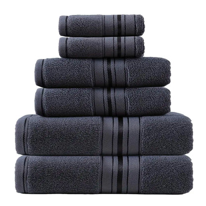 Luxury 6 Piece Towel Set, 2 Bath Towels 2 Hand Towel 2 Washcloths, 600 GSM 100% Cotton Turkish Towels for Bathroom, White Towel Sets