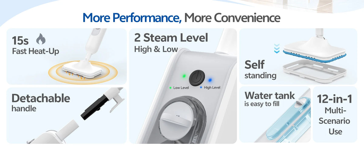 INSE 6-in-1 Steam Mop for Hard Floor Carpet &amp; Kitchen