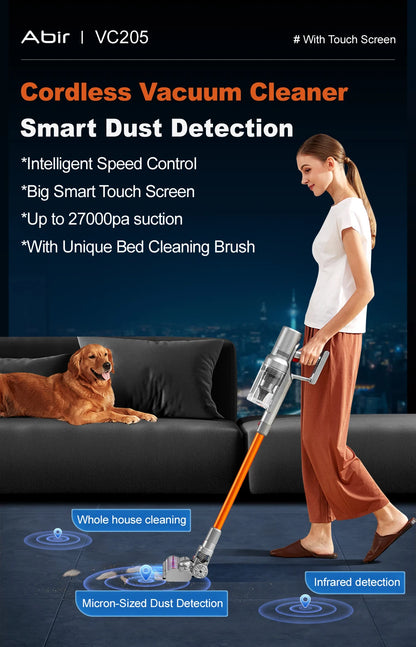 Cordless Vacuum 27000PA Smart Sensor for Home Carpet