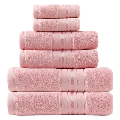 Luxury 6 Piece Towel Set, 2 Bath Towels 2 Hand Towel 2 Washcloths, 600 GSM 100% Cotton Turkish Towels for Bathroom, White Towel Sets