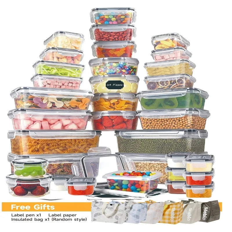 48PCS BPA-Free Food Storage Set – 24 Airtight Containers with Lids &amp; Labels for Kitchen, Pantry &amp; Travel