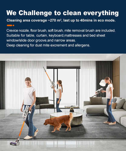 Cordless Vacuum 27000PA Smart Sensor for Home Carpet