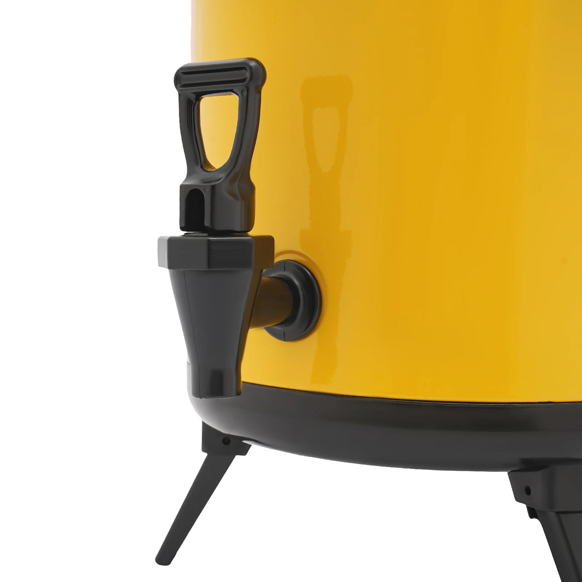 10L Stainless Steel Insulated Beverage Dispenser, Yellow Round Tabletop Drink Server with Spout, Hot &amp; Cold Drink Dispenser