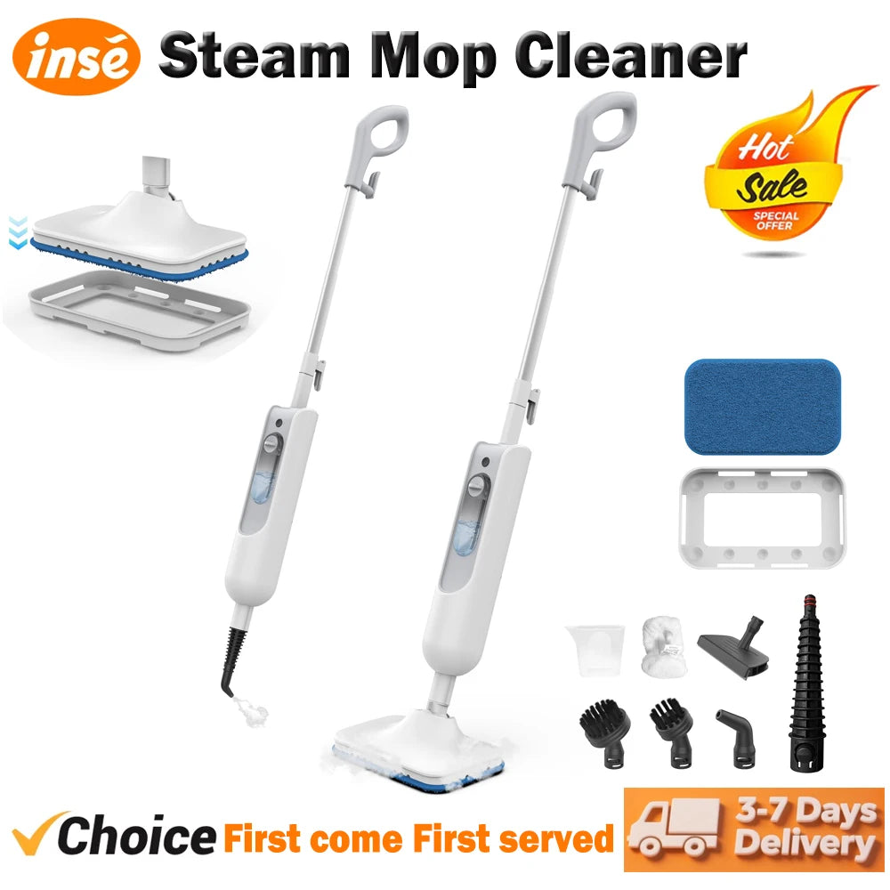 INSE 6-in-1 Steam Mop for Hard Floor Carpet &amp; Kitchen