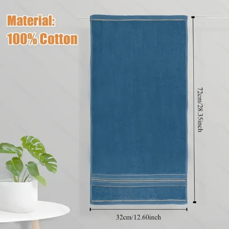 100% Cotton Towels 35x75cm Set of 3 Ultra Absorbent Quick Dry with Gold Thread Decoration Versatile for Bedroom Bathroom Kitchen Spa Gym