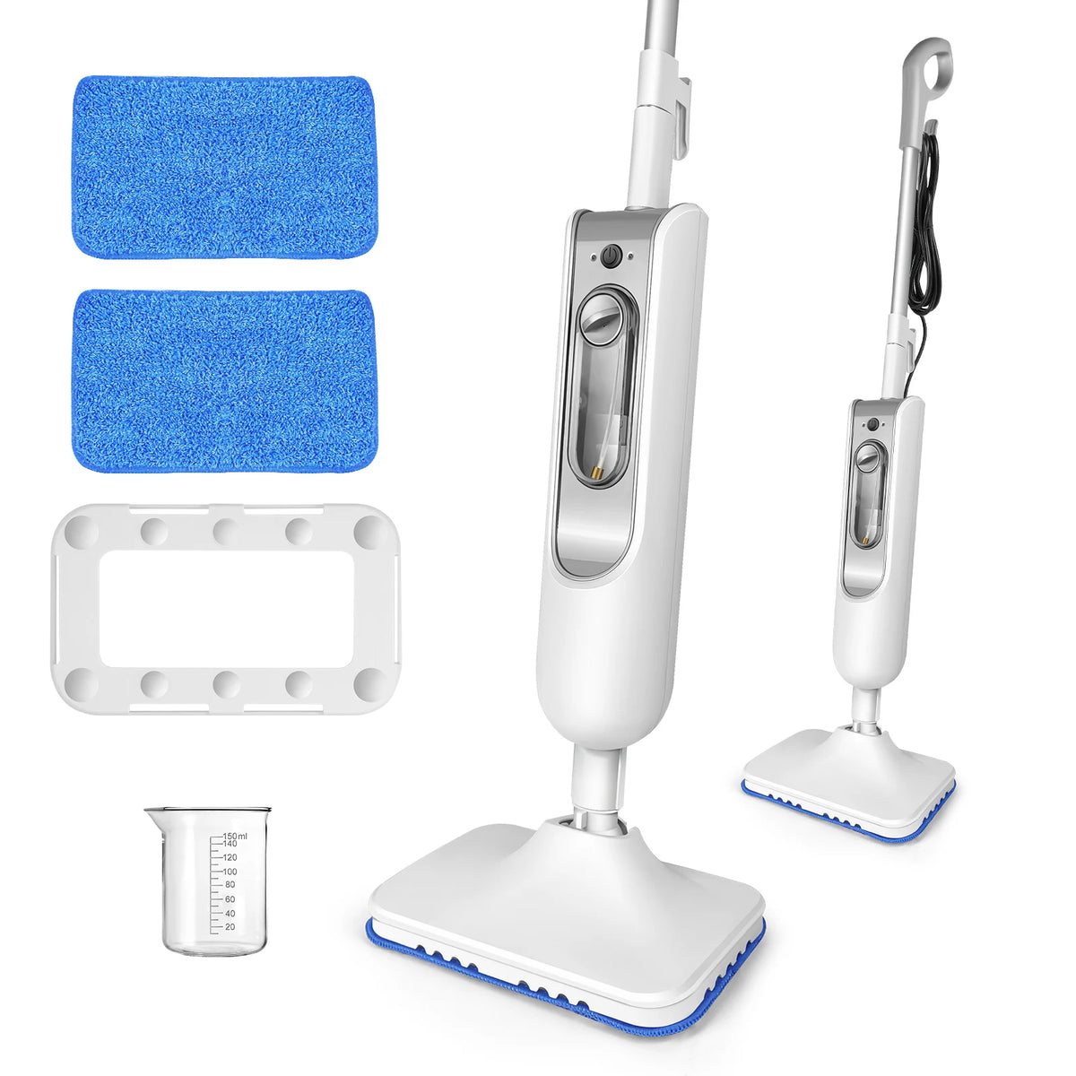 DayPlus Steam Mop &amp; Detachable Steam Cleaner, 1500W Powerful Floor Steamer for Carpet Laminate Hardwood,2 Washable Pads, 400ml