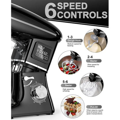 220V Powerful Stand Mixer Electric Blender Household Automatic Timing Hair Noodles Flour-Mixing Machine Commercial stand mixer