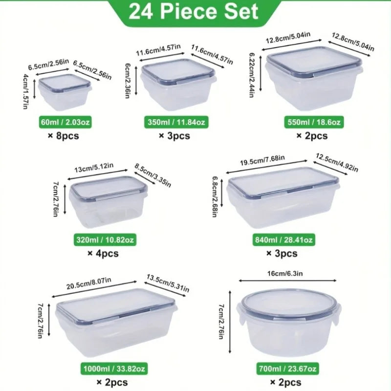 48PCS BPA-Free Food Storage Set – 24 Airtight Containers with Lids &amp; Labels for Kitchen, Pantry &amp; Travel