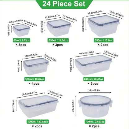 48PCS BPA-Free Food Storage Set – 24 Airtight Containers with Lids &amp; Labels for Kitchen, Pantry &amp; Travel
